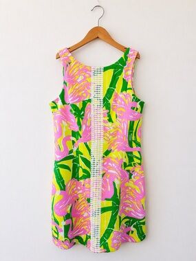 Lilly Pulitzer Pink, Yellow & Green Textured Floral dress